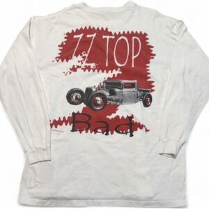 Vintage 1999 ZZ Top Crown Logo Long Sleeve T Shirt Giant Tag XL Hot Rod Tour Tee